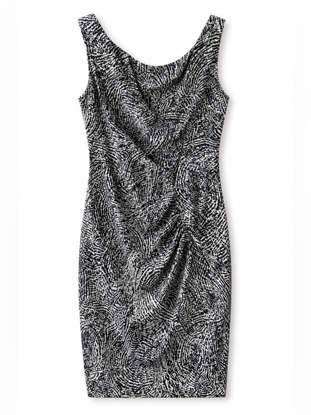 Maggy London ruched midi dress sleeveless satin EUC SIZE 12